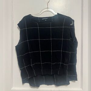 Nygardsanna Wool blend Windowpane Sleeveless lagenlook top Size M $295